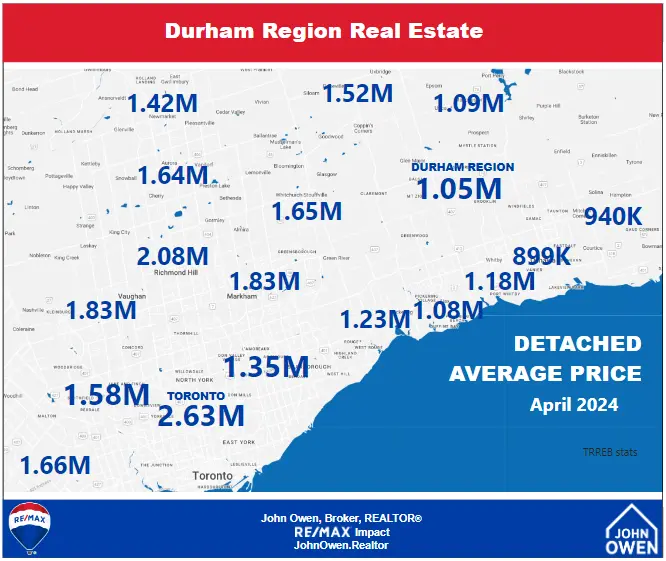 GTA Detached House prices April 2024