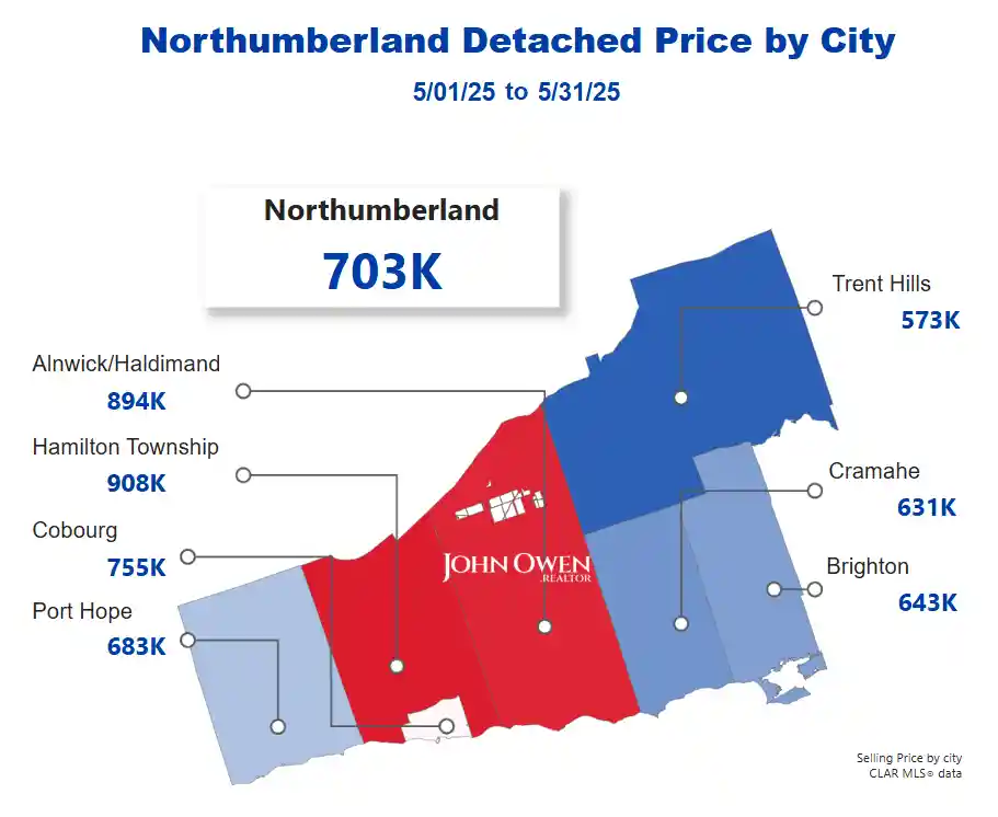 Northumberland Detached Home Prices 2025 map
